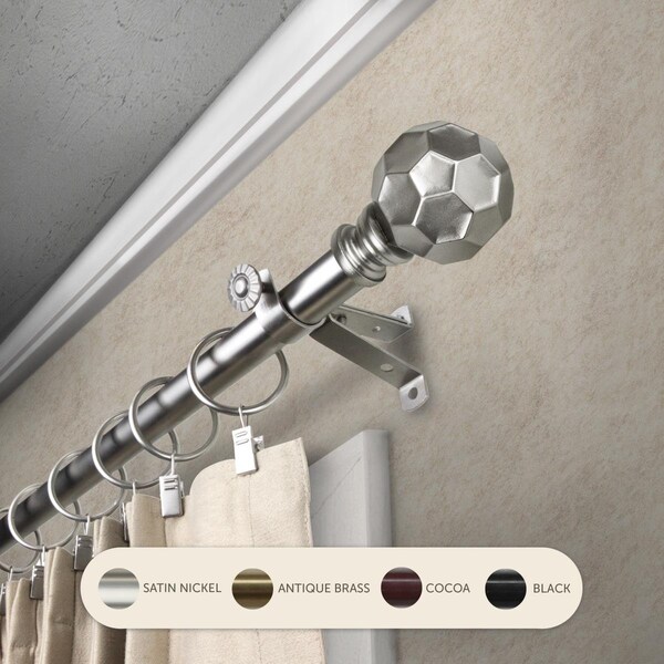 Kd 0.8125 in. Remi Curtain Rod with 120 to 170 in. Extension, Satin Nickel KD3736805 - main